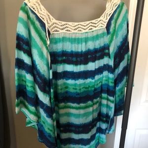 Madison blue poncho shirt